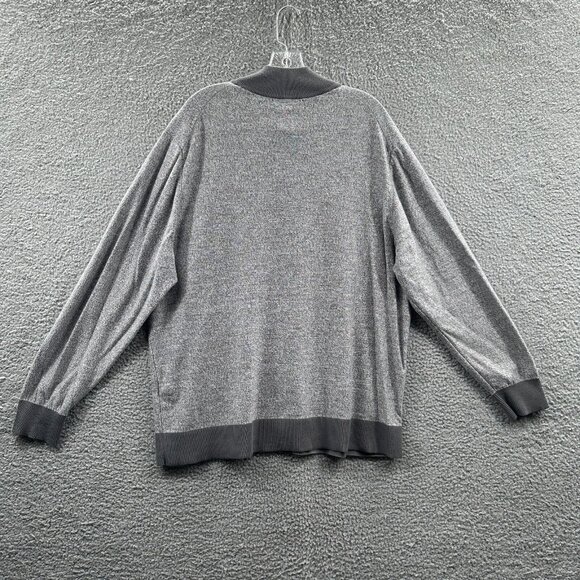 Lands End Mens Shirt 2XL Heather Gray‎ Henley Knit Long Sleeve Pullover - Picture 2 of 13
